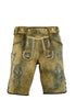 German Bavarian Lederhosen Trachten Brown Wax Antique Leather Men Shorts
