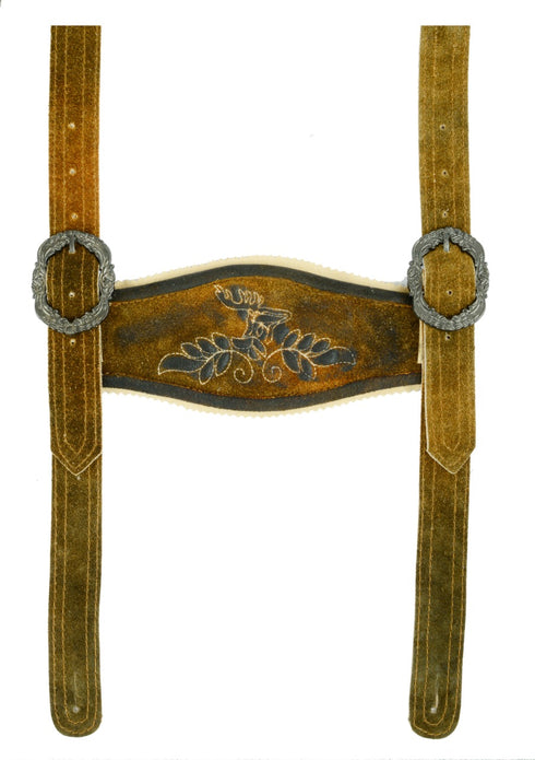 German Bavarian Lederhosen Trachten Conic Wax Leather Men Shorts