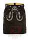 German Lederhosen Bavarian Women Real Leather Dark Brown Skirt