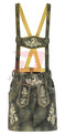 German Bavarian Traditional Lederhosen Hand Crafted Women Green Fade Antique Skirt
