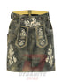 German Bavarian Traditional Lederhosen Hand Crafted Women Green Fade Antique Skirt