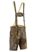 German Bavarian Lederhosen Trachten Antique brown Leather Men Shorts