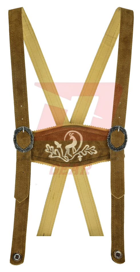 German Bavarian Trachten Brown Leather Women Oktoberfest Hand Crafted Skirt