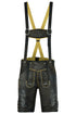 German Bavarian Lederhosen Trachten Black Brown Antique Leather Men