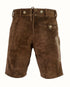 German Bavarian Lederhosen Trachten Dark Brown Leather Men Shorts