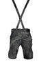 Bavarian Lederhosen Trachten Black Wax Antique Leather Men Shorts