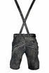 Bavarian Lederhosen Trachten Black Wax Antique Leather Men Shorts
