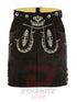 German Lederhosen Bavarian Women Real Leather Dark Brown Skirt