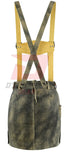 German Bavarian Traditional Lederhosen Hand Crafted Women Green Fade Antique Skirt
