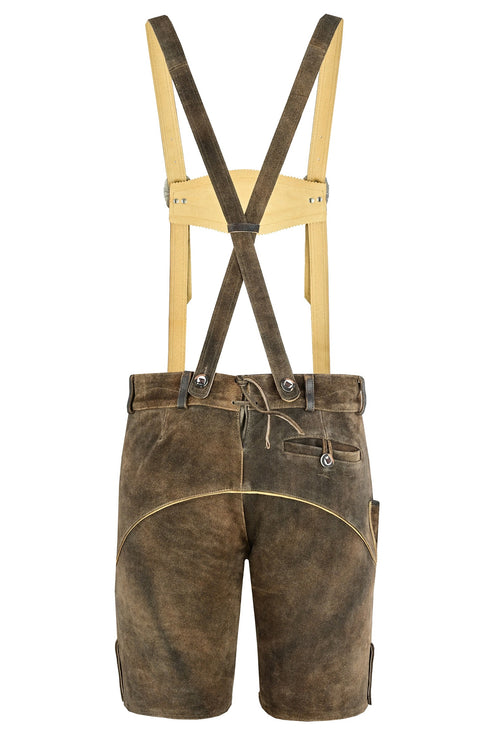 German Bavarian Lederhosen Trachten Antique brown Leather Men Shorts