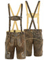 German Bavarian Lederhosen Trachten Antique brown Leather Men Shorts
