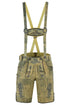 Bavarian Lederhosen Trachten Leather Men Shorts Brown Wax