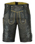 German Bavarian Lederhosen Trachten Black Brown Antique Leather Men