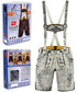 German Bavarian Lederhosen Trachten Leather Men Shorts White Fade Antique