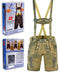Bavarian Lederhosen Trachten Leather Men Shorts Brown Wax