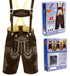 German Bavarian Lederhosen Trachten Dark Brown Leather Men Shorts