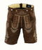 German Bavarian Lederhosen Trachten Dark Brown Leather Men Shorts