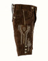 German Bavarian Lederhosen Trachten Dark Brown Leather Men Shorts